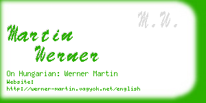 martin werner business card